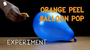 Orange peel balloon pop experiment